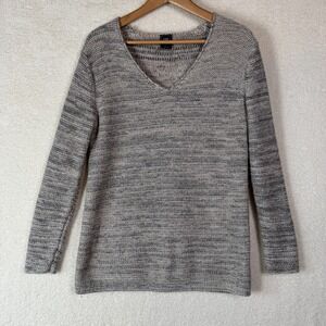Gap Womens S Metallic Sweater V Neck Casual Preppy Draped Oversized Cozy Neutral